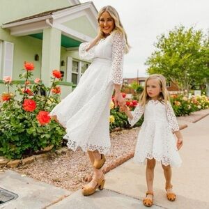 Ivy City Co White Long Sleeve Dress